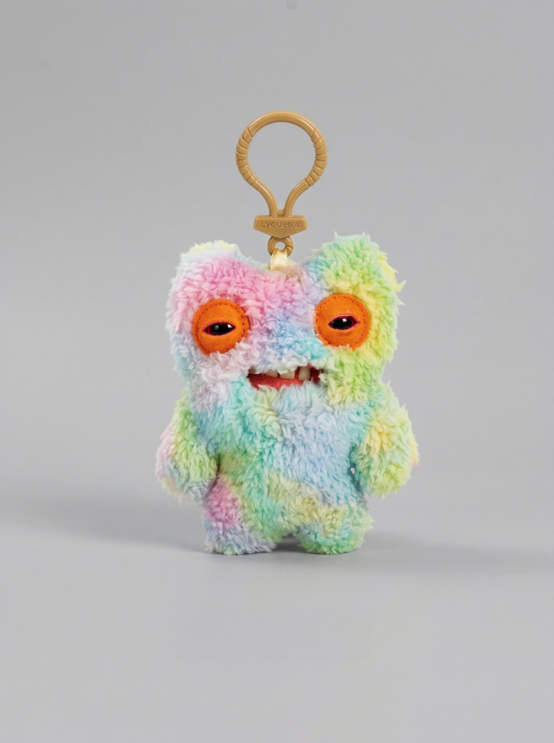 Rainbow "Muncher" | Hand-Dyed Tie-Dye Monster Keychain | One-of-a-Kind Emotional Support Gift
