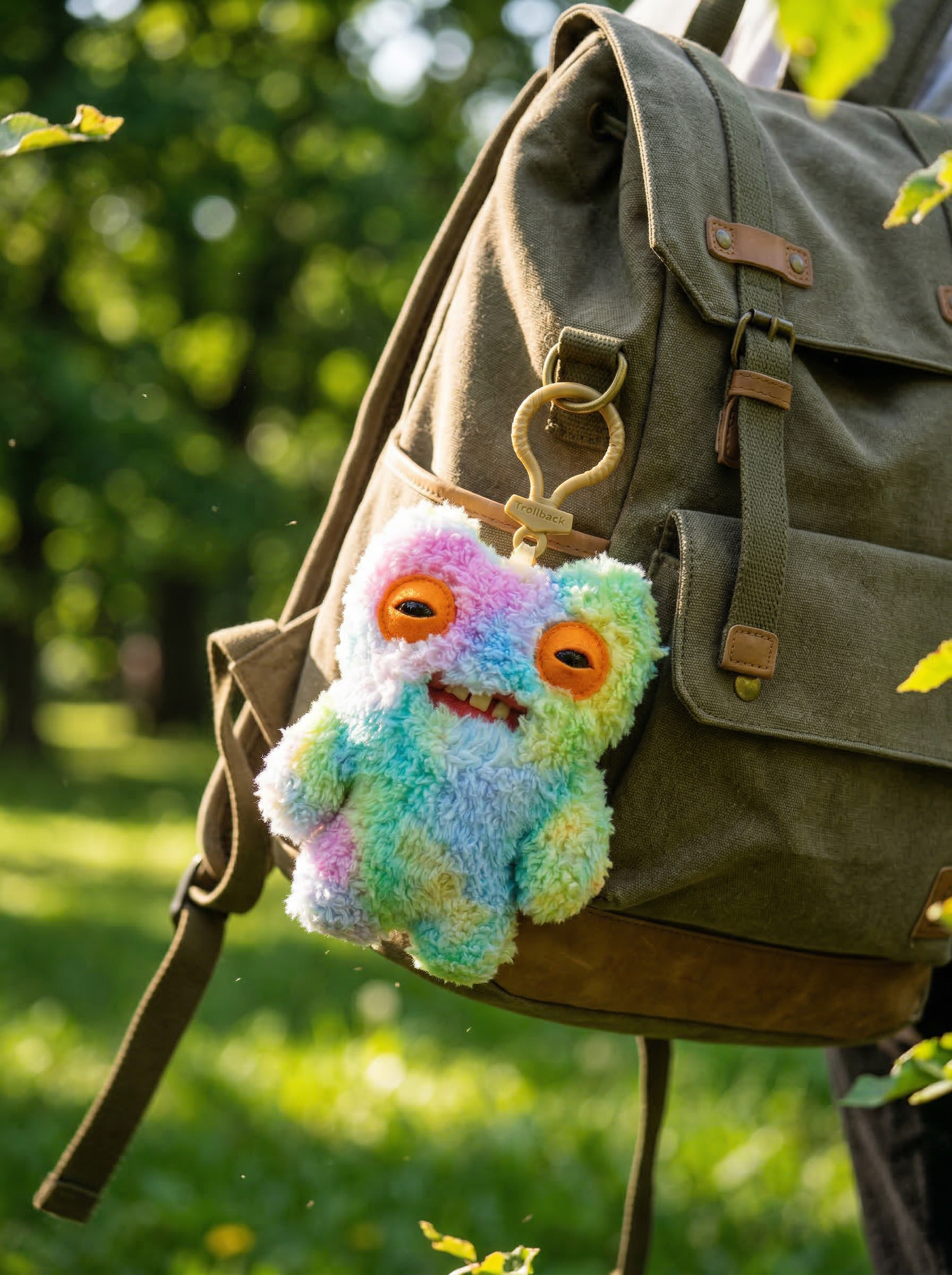 Rainbow "Muncher" | Hand-Dyed Tie-Dye Monster Keychain | One-of-a-Kind Emotional Support Gift