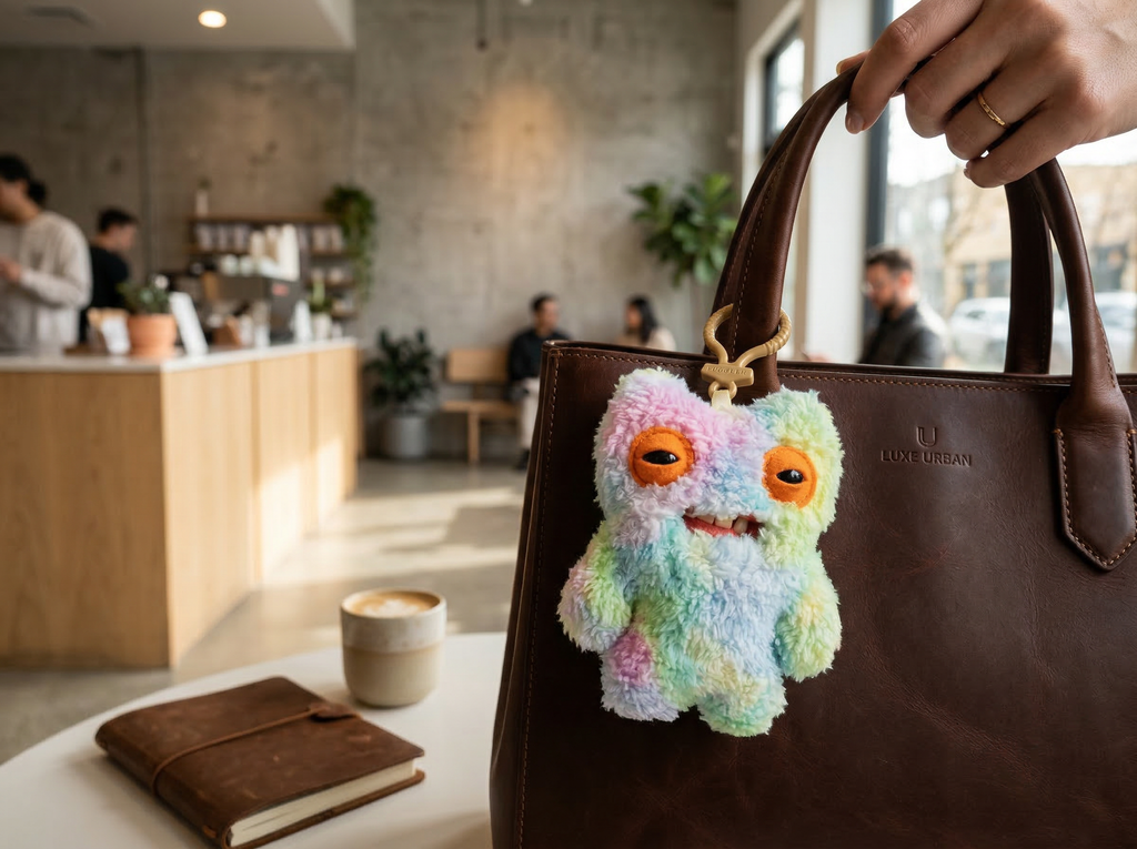 Rainbow "Muncher" | Hand-Dyed Tie-Dye Monster Keychain | One-of-a-Kind Emotional Support Gift